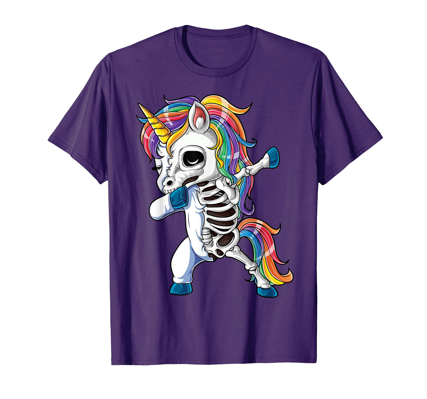 Dabbing Unicorn Skeleton Halloween Girls Boys Women Dab T-Shirt