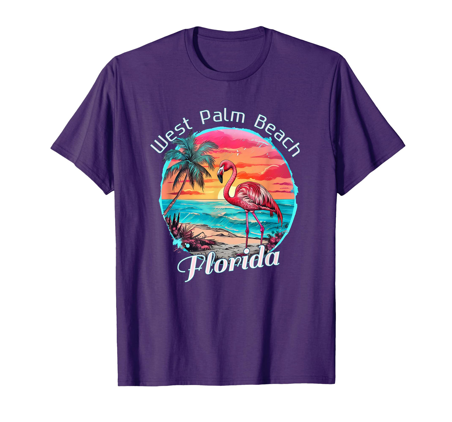 West Palm Beach Florida Beach Flamingo Tropical Souvenir T-Shirt