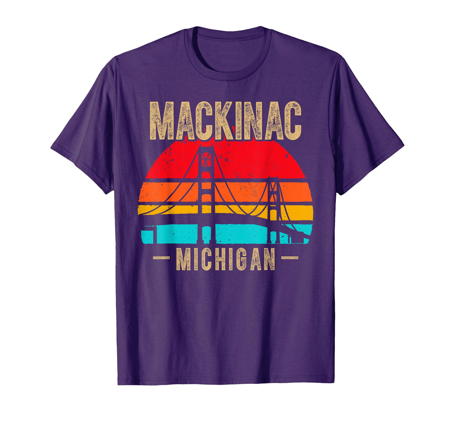 Mackinac Bridge Mackinaw Retro Vintage Michigan Souvenir T-Shirt