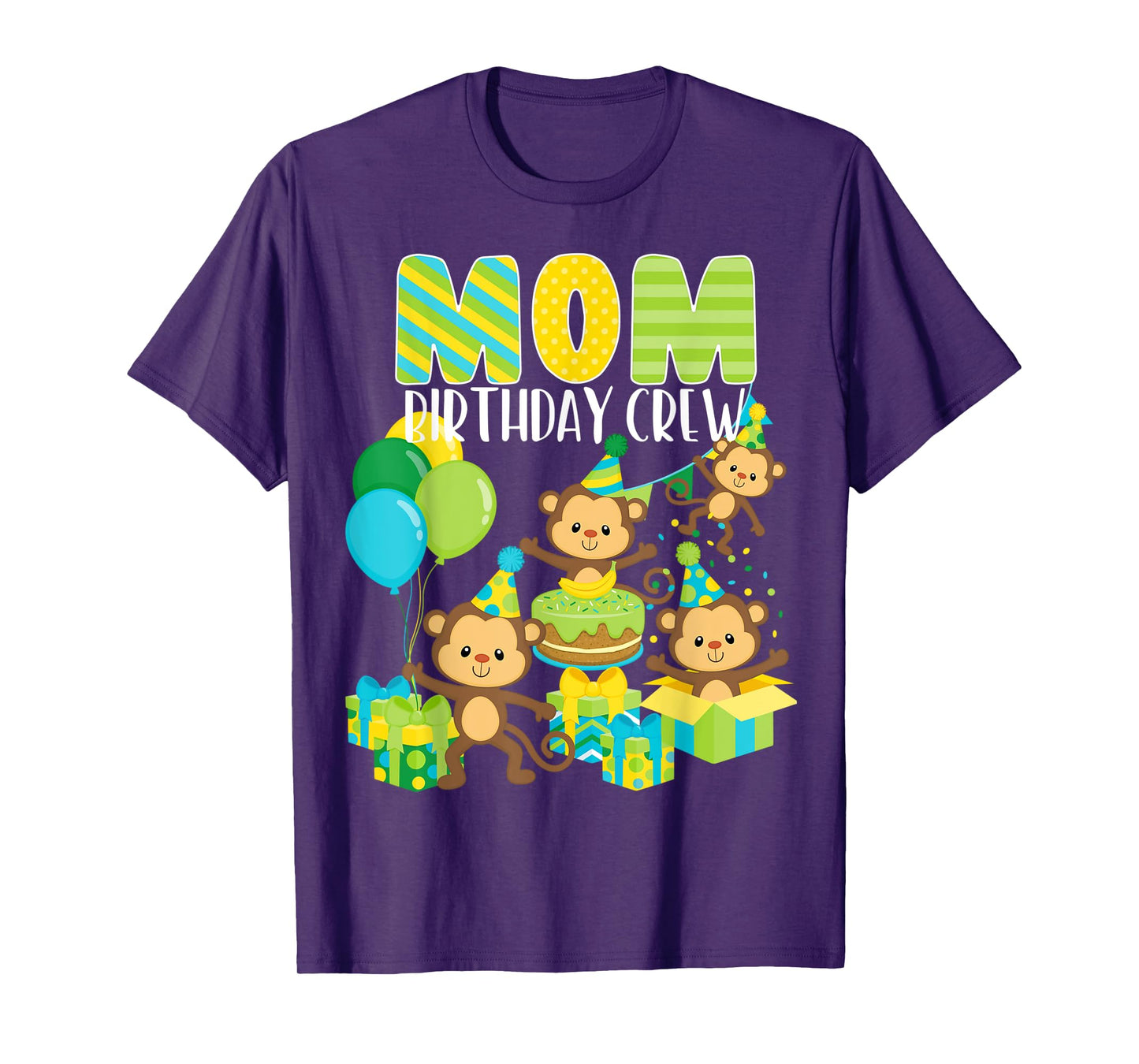 Birthday Monkey Mom Birthday Crew Bday Party Family Matching T-Shirt