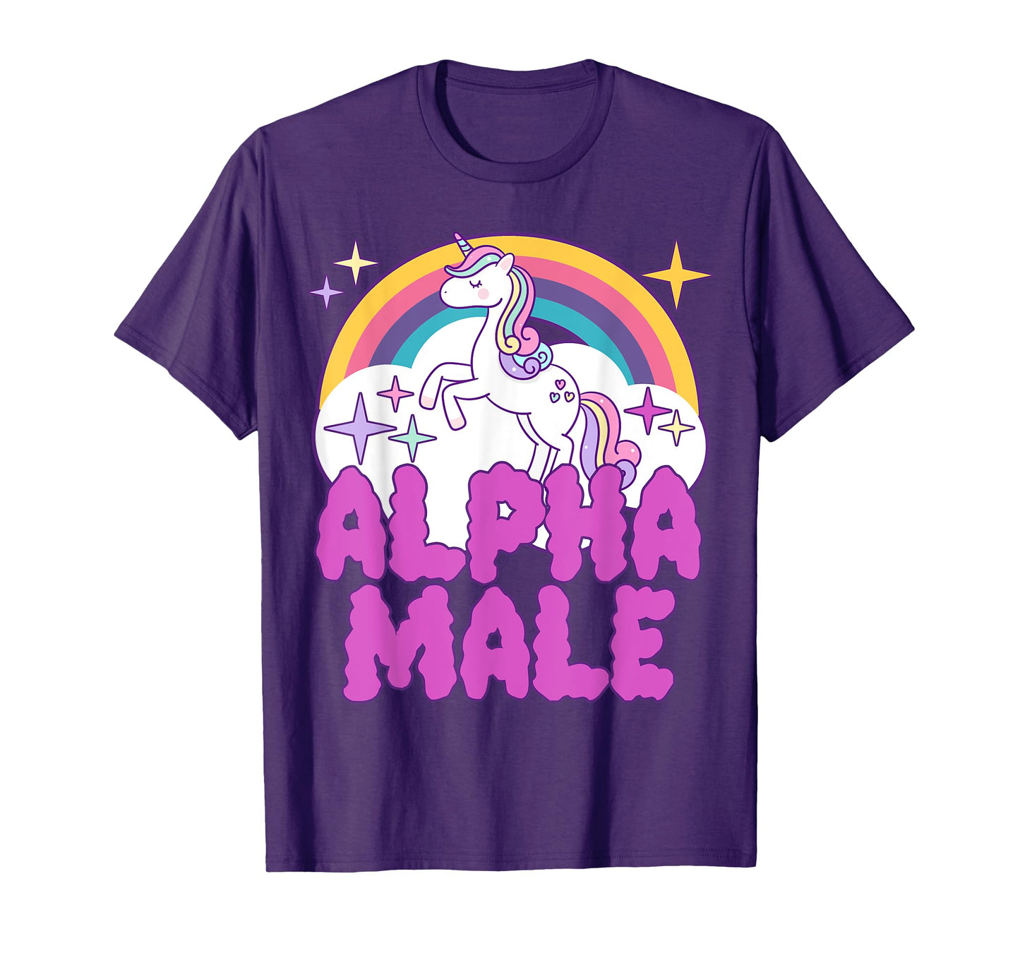 Ironic Alpha Male Unicorn Rainbow Funny Meme T-Shirt