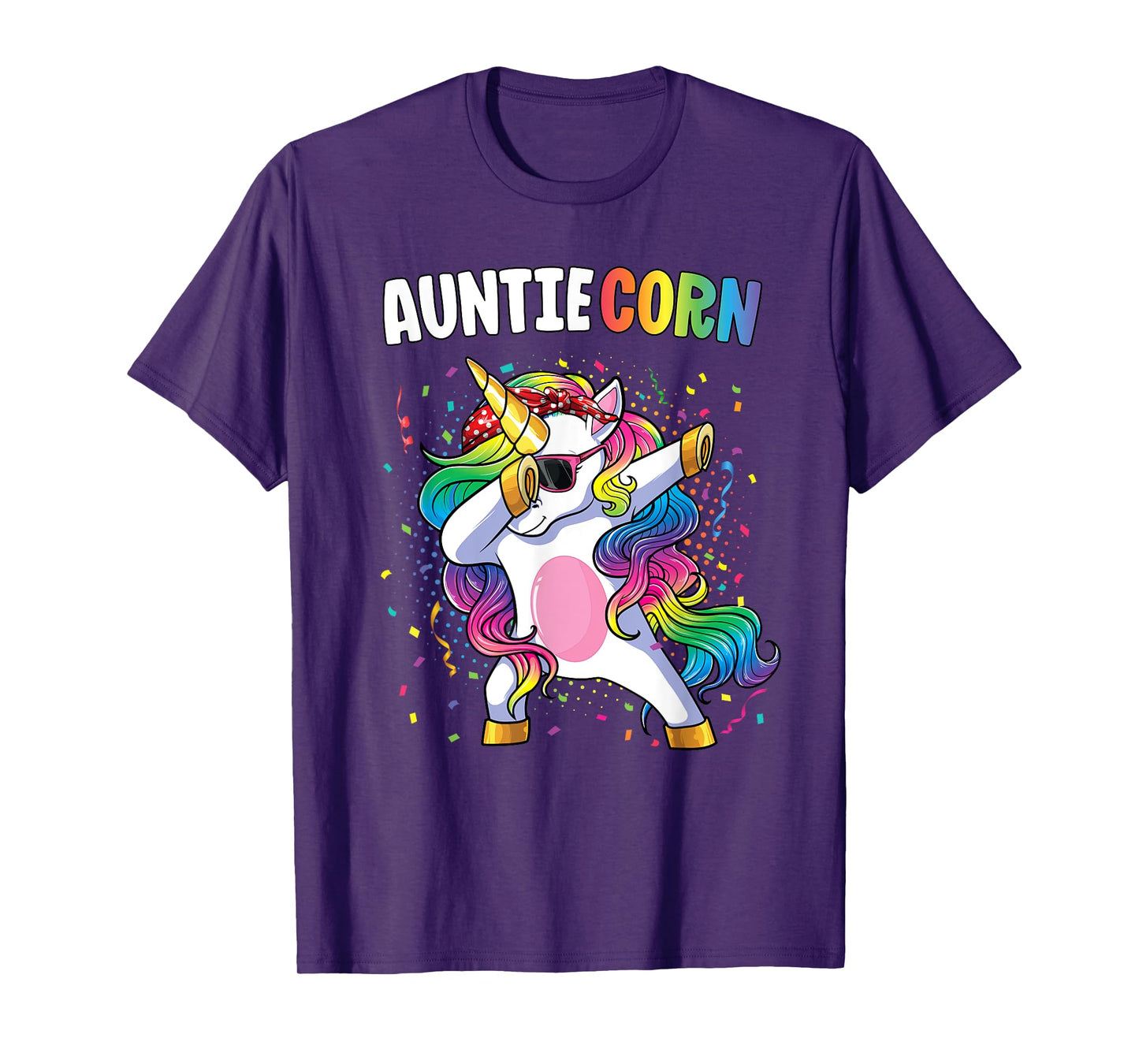 Auntiecorn Women Shirt Unicorn Birthday Dabbing Unicorn Aunt T-Shirt