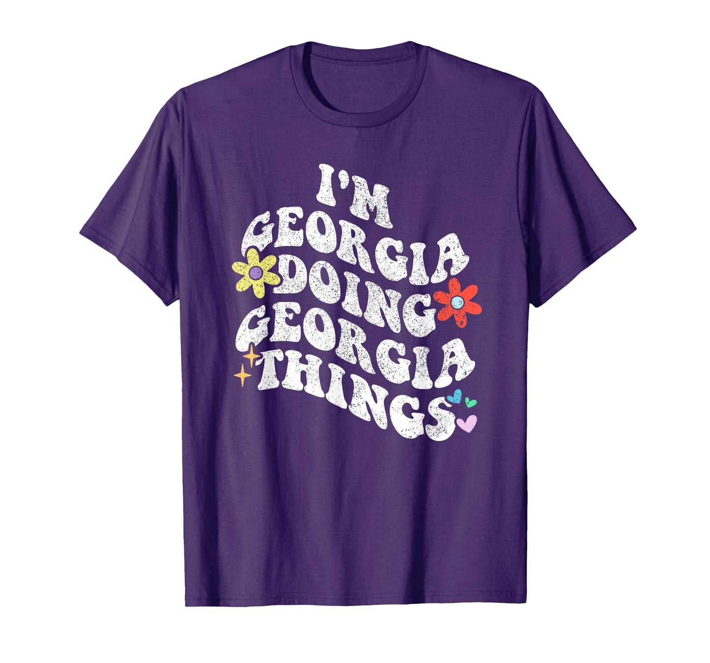 Personalized Name Mothers Day outfit For Women Retro Groovy Im GEORGIA Doing GEORGIA Things Funny Mother's T-Shirt