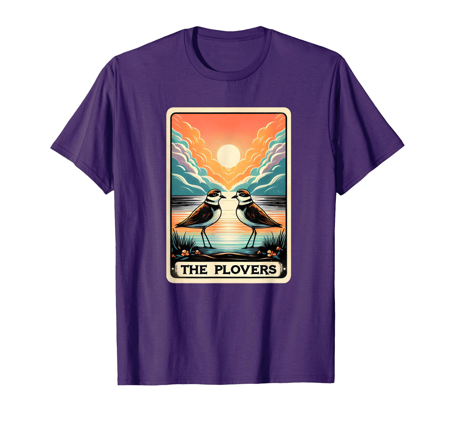 The Piping Plovers Bird Watcher Lovers Funny Tarot Card Pun T-Shirt