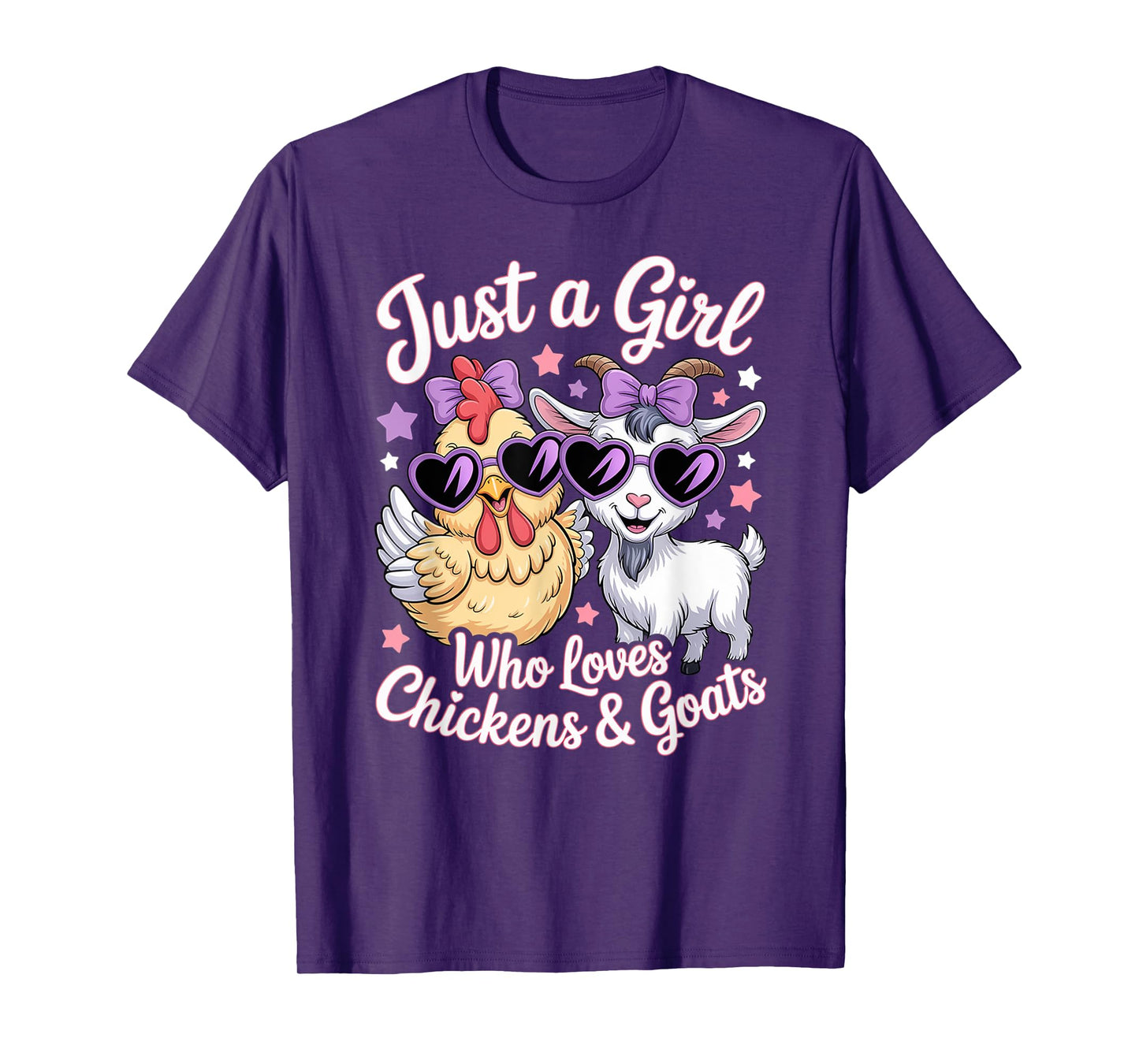 Cute Just A Girl Who Loves Chickens and Goats Poultry Farmer T-Shirt