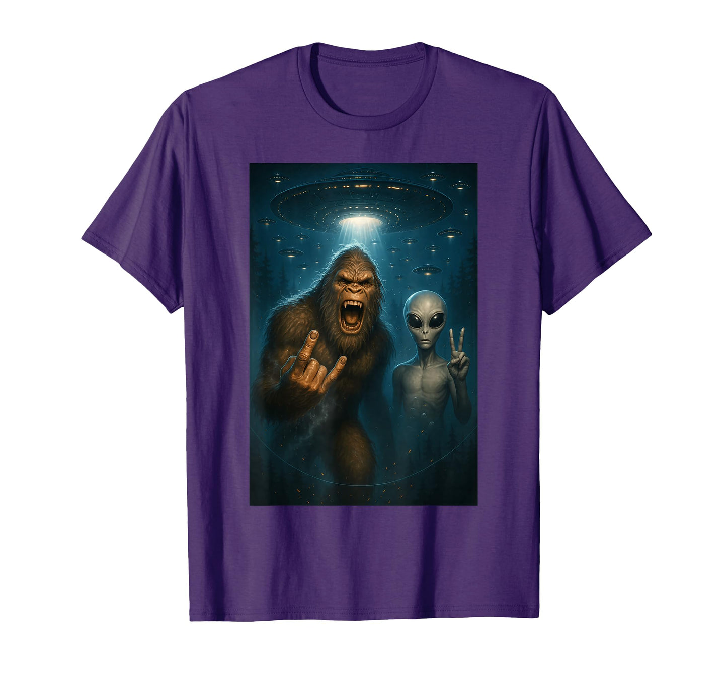 Bigfoot Alien UFO T-Shirt