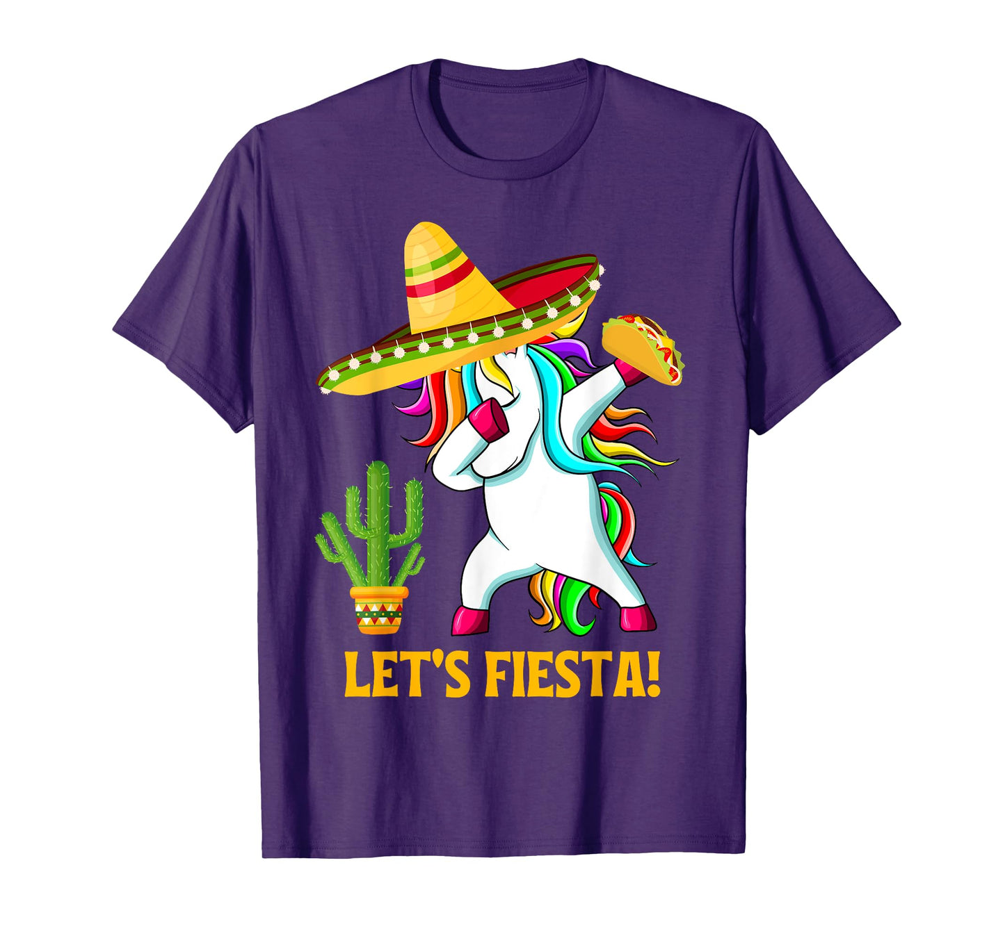 Dabbing Unicorn Funny Cinco de Mayo Kids Girls Let's Fiesta T-Shirt