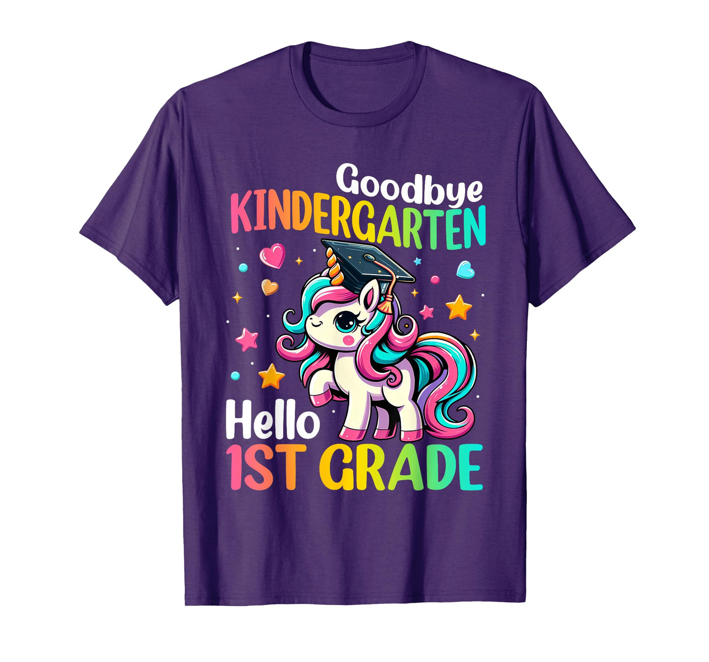 Goodbye Kindergarten Hello 1st Grade Graduation 2025 Unicorn T-Shirt