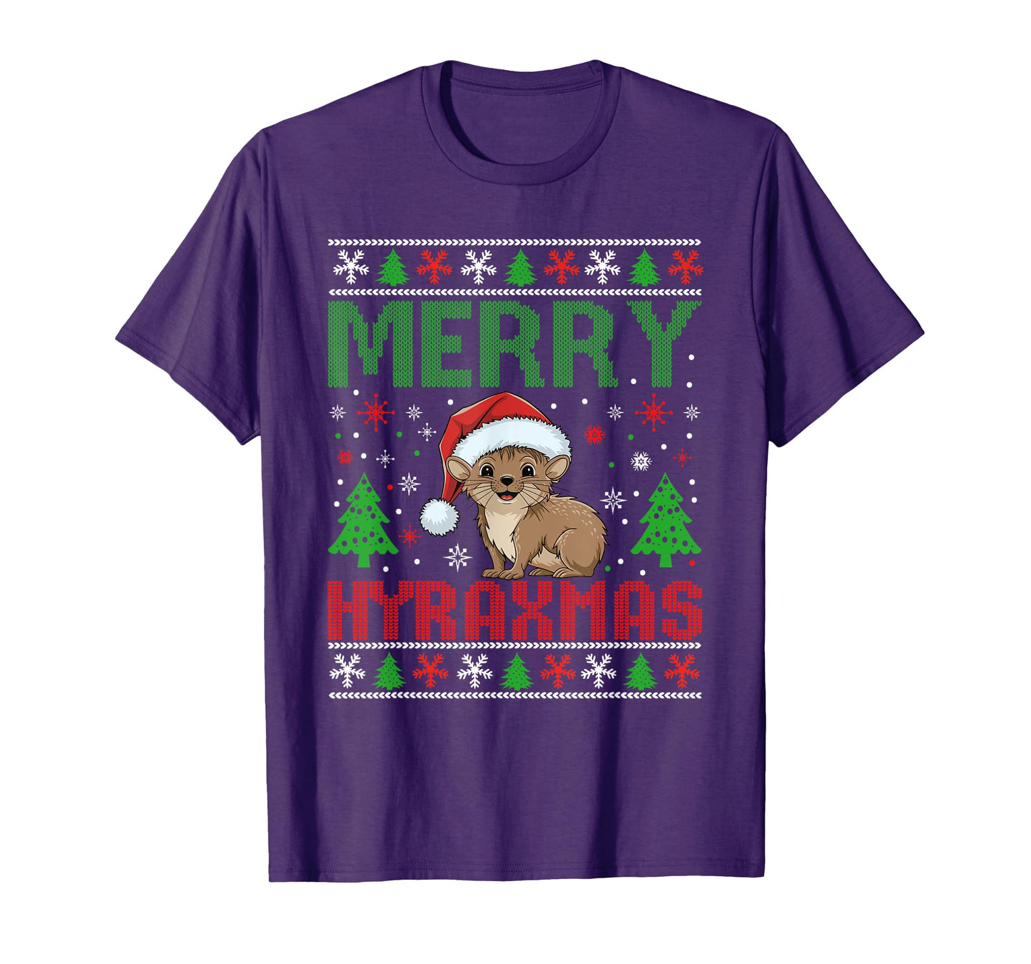 Merry Hyraxmas Ugly Christmas Funny Cute Xmas Pajama Hyrax T-Shirt