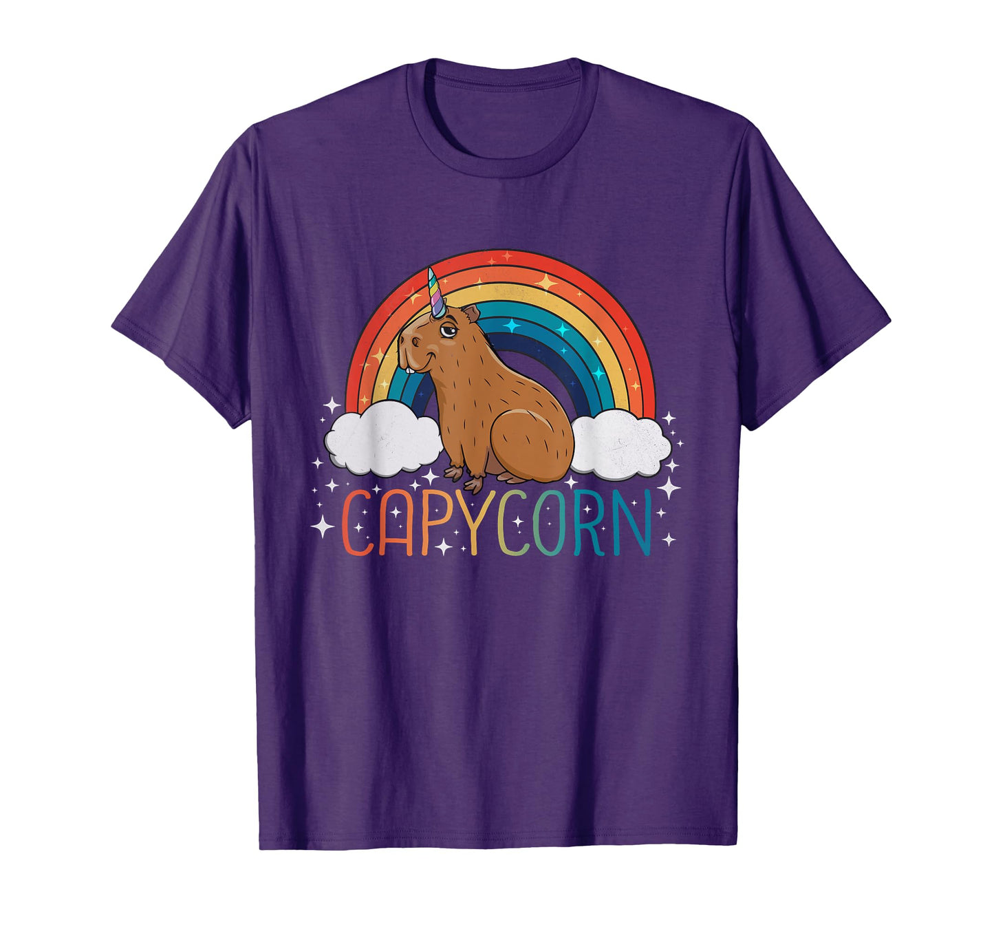 Capybara Lover Girls Unicorn Rainbow Capybara T-Shirt