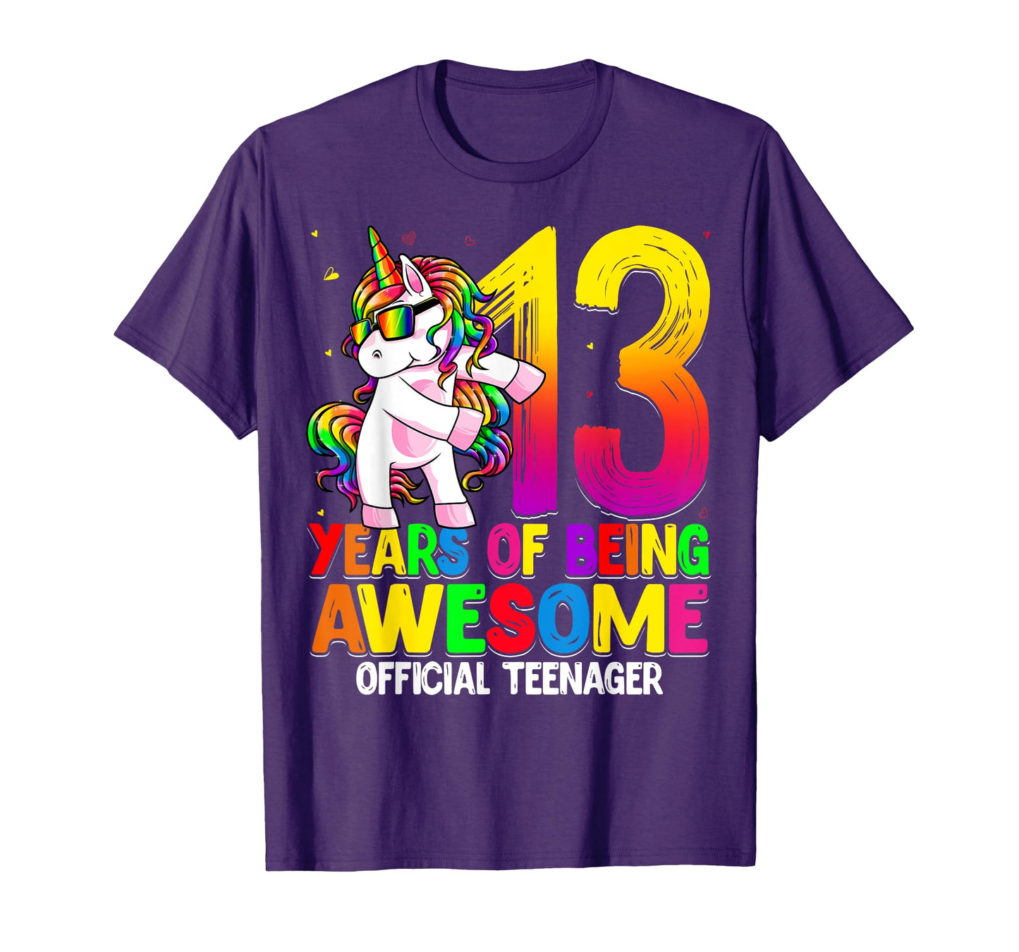 Official Teenager 13th Birthday Unicorn Flossing 13th Bday T-Shirt