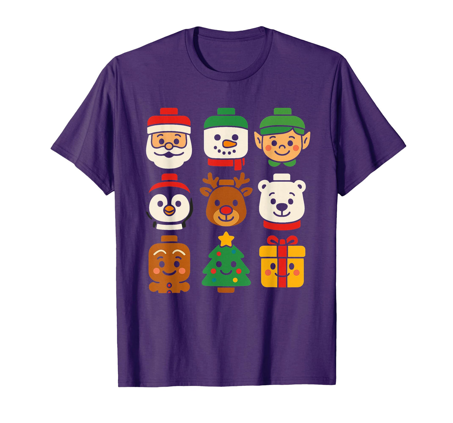 Christmas Building Brick Santa Elf Snowman Xmas Boys Girls T-Shirt