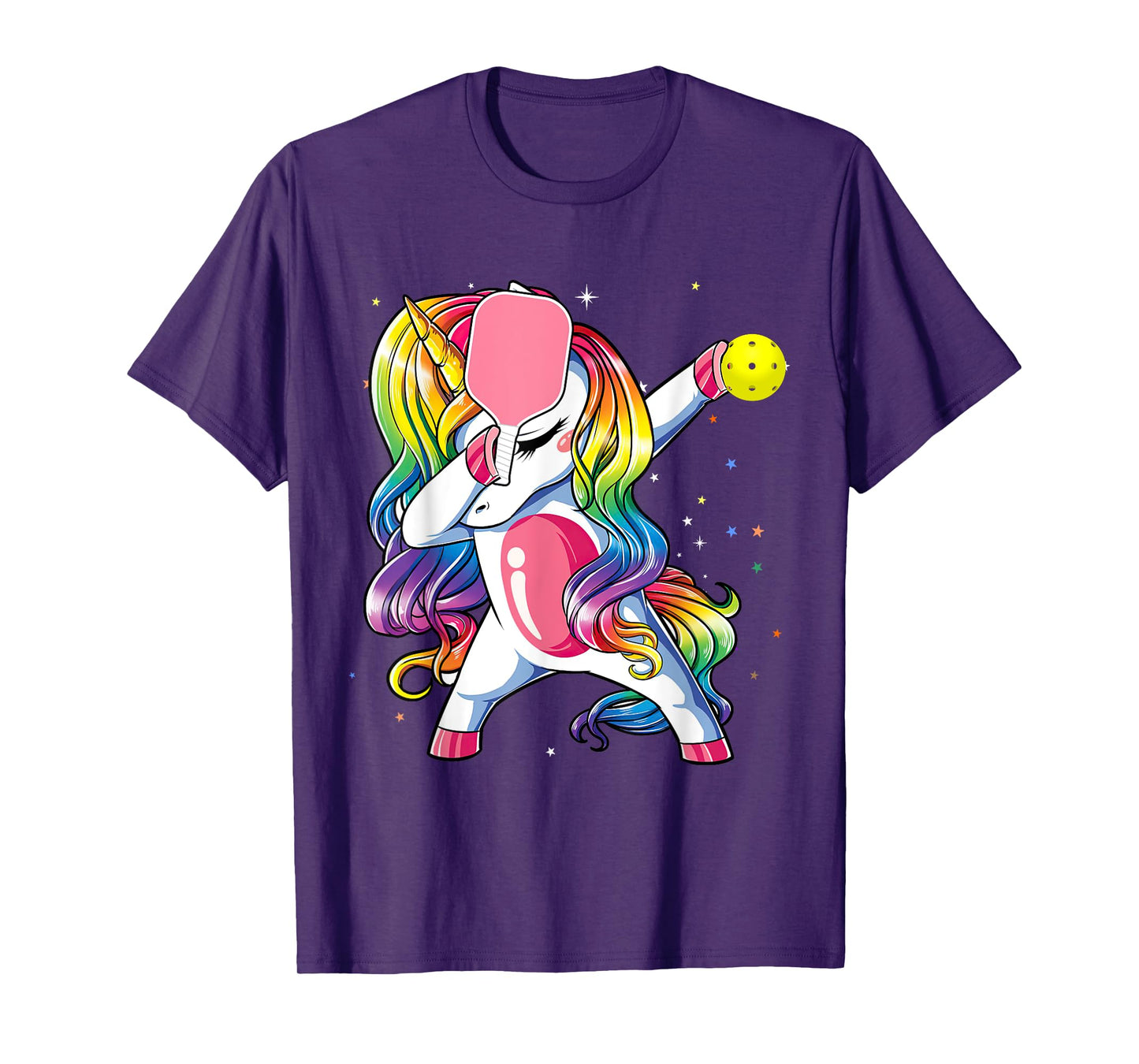 Dabbing Unicorn Playing Pickleball Player Lover Matching Kid T-Shirt