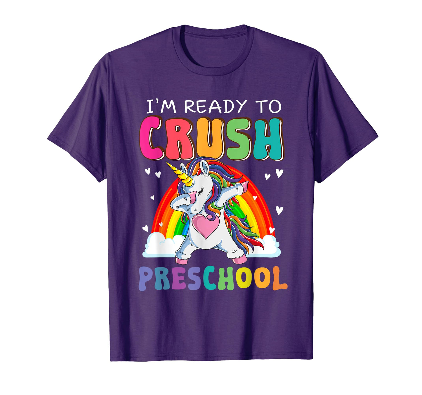 Crush Preschool Dabbing Unicorn First Day Of School Girl Kid T-Shirt