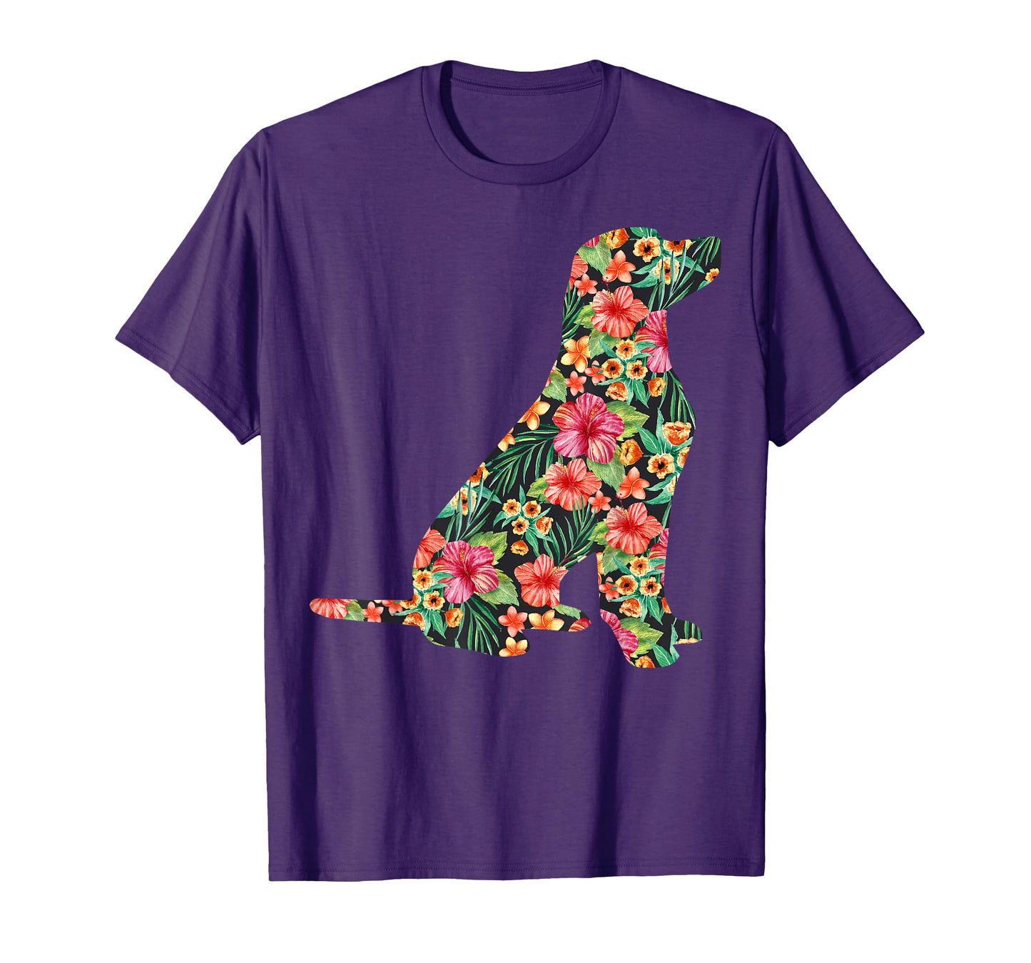 Labrador Flower Funny Dog Silhouette Floral Gifts Women Men T-Shirt
