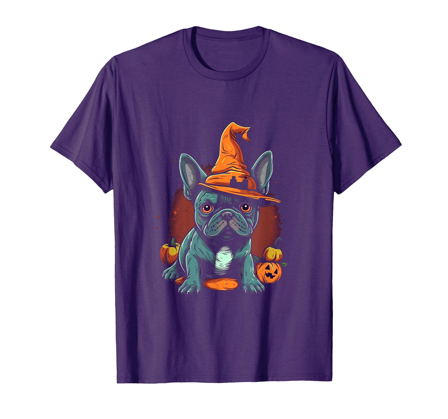 French Bulldog Witch Hat Halloween Costume Dog Lover Puppy T-Shirt for Men Women Kids
