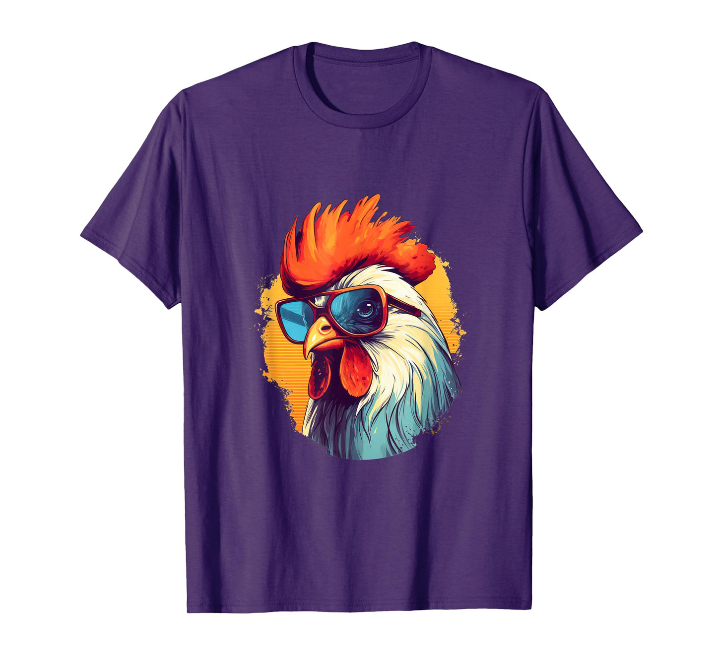 Vintage Rooster Chicken Sunglasses T-Shirt