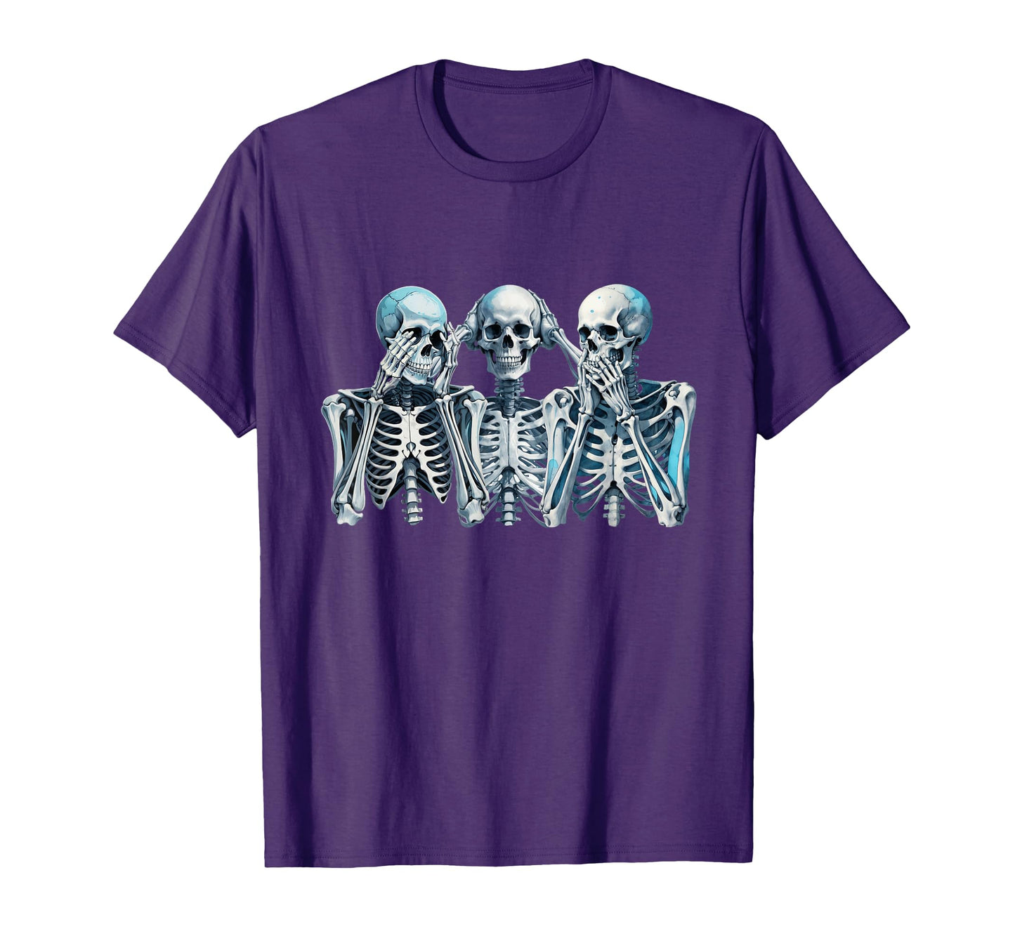 Speak Hear See No Evil Skeleton Three Wise Skeletons T-Shirt