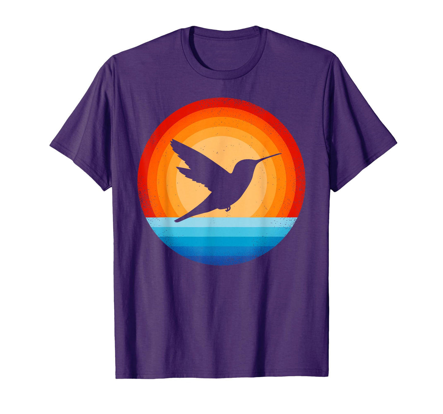 Hummingbird Retro Vintage 70s Sunset Bird Lovers Men Women T-Shirt