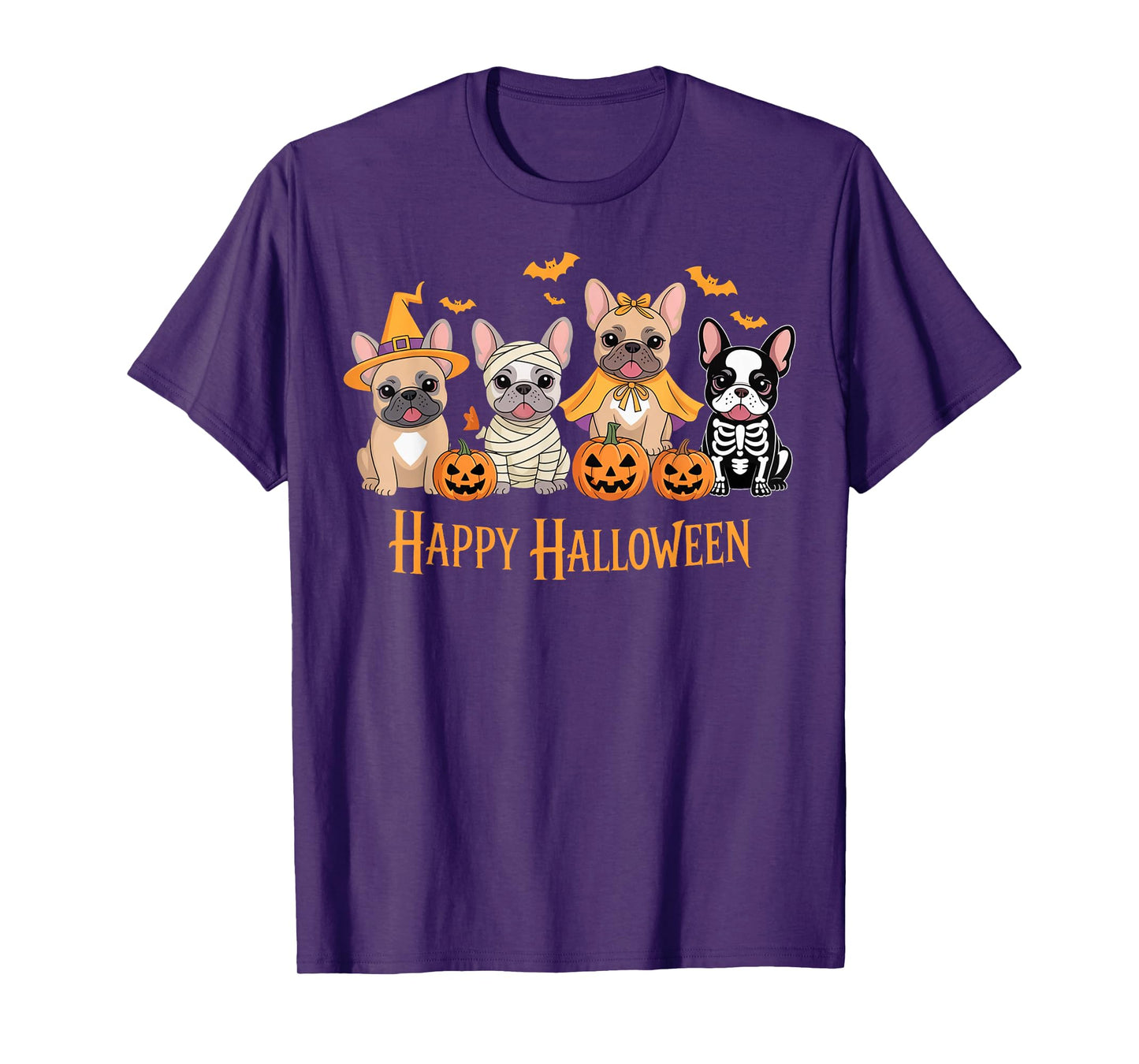 Halloween French Bulldog Dogs Pumpkin Funny Gifts T-Shirt