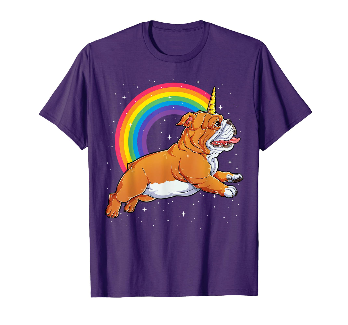 English Bulldog Unicorn T shirt Girls Space Galaxy Rainbow T-Shirt