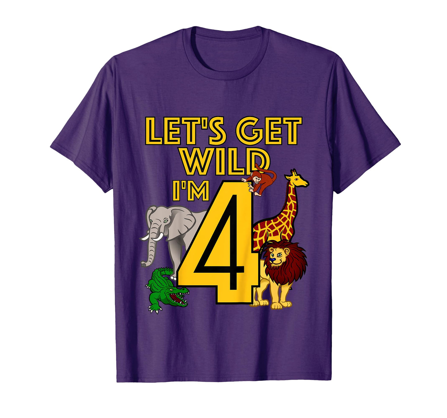 4 Year Old Zoo Birthday Shirt Safari Jungle Animal 4th Gift T-Shirt