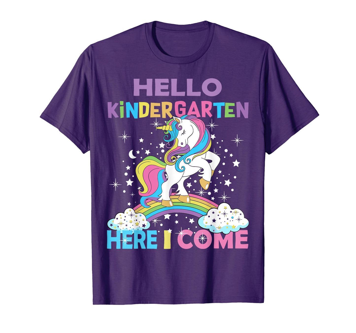 Unicorn Kindergarten Here I Come Hello Kindergarten Girls T-Shirt
