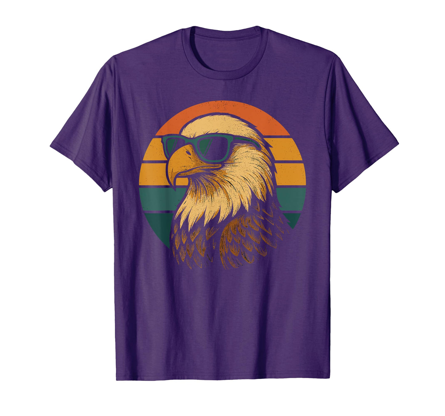 Cool Bald Eagle With Sunglasses Retro Patriotic T-Shirt