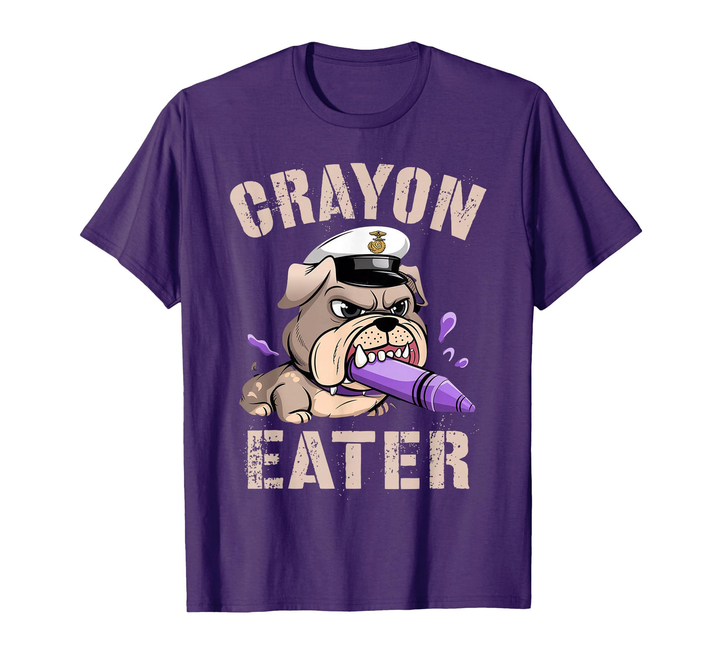 Funny Veteran CRAYON EATER I Eat Bulldog Military Grunt Dad T-Shirt
