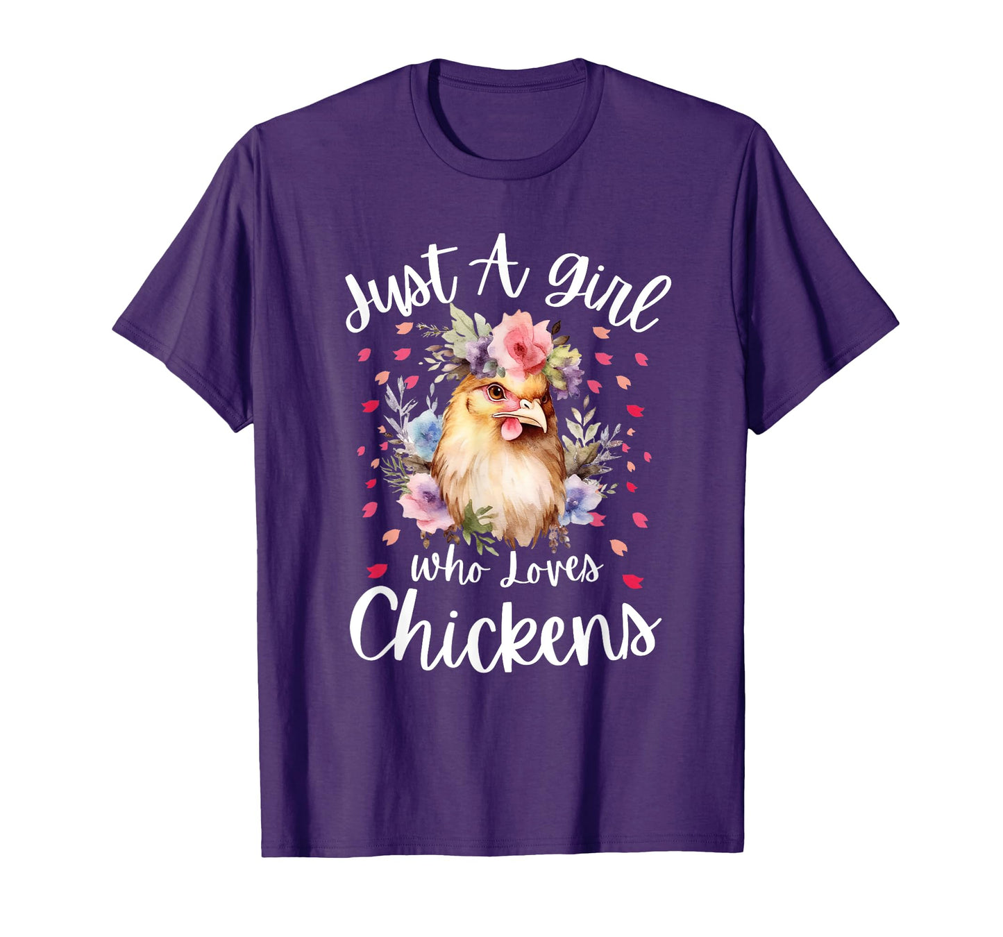 Just a Girl who Loves Chickens Shirt Cute Chicken Kids Women T-Shirt