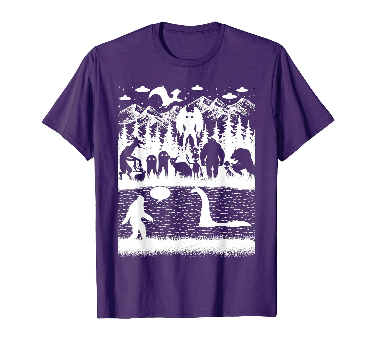 Bigfoot Loch Ness Monster Mothman And Aliens! Funny Cryptid T-Shirt