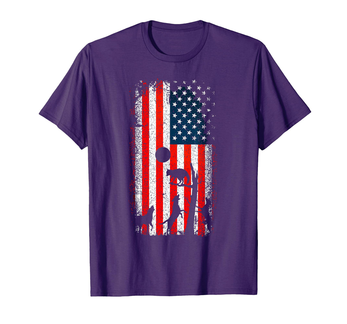 Hunting Dog American Flag Duck Bird Hunting For Boys Men T-Shirt
