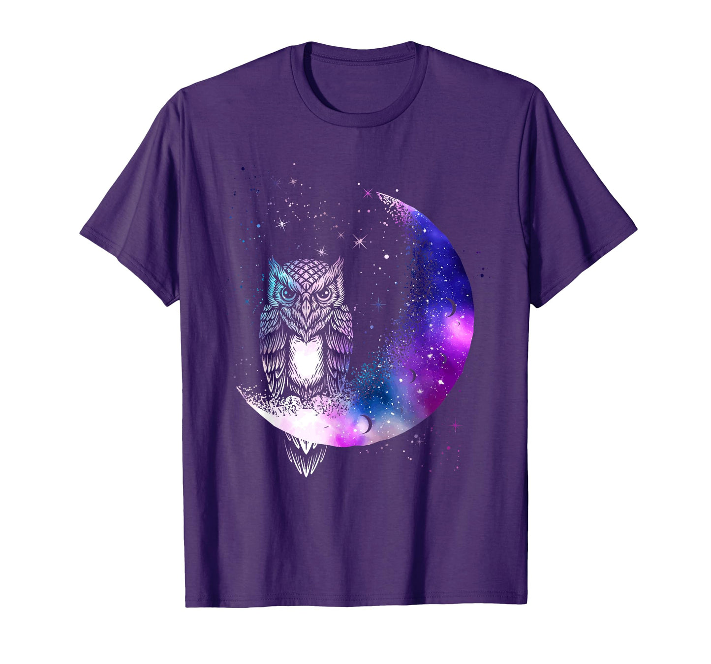 Owl Moon Galaxy Bird Crescent T-Shirt