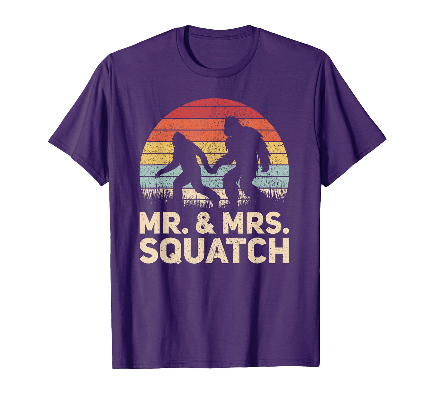Matching Mr & Mrs Outfit Husband Wife Funny Wedding Bigfoot T-Shirt