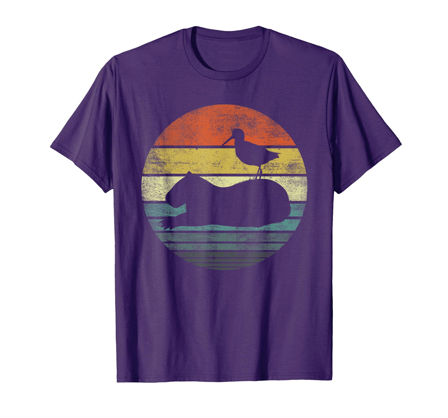 Bird and Capybara Lover Gifts Vintage Zoo Animal Silhouette T-Shirt