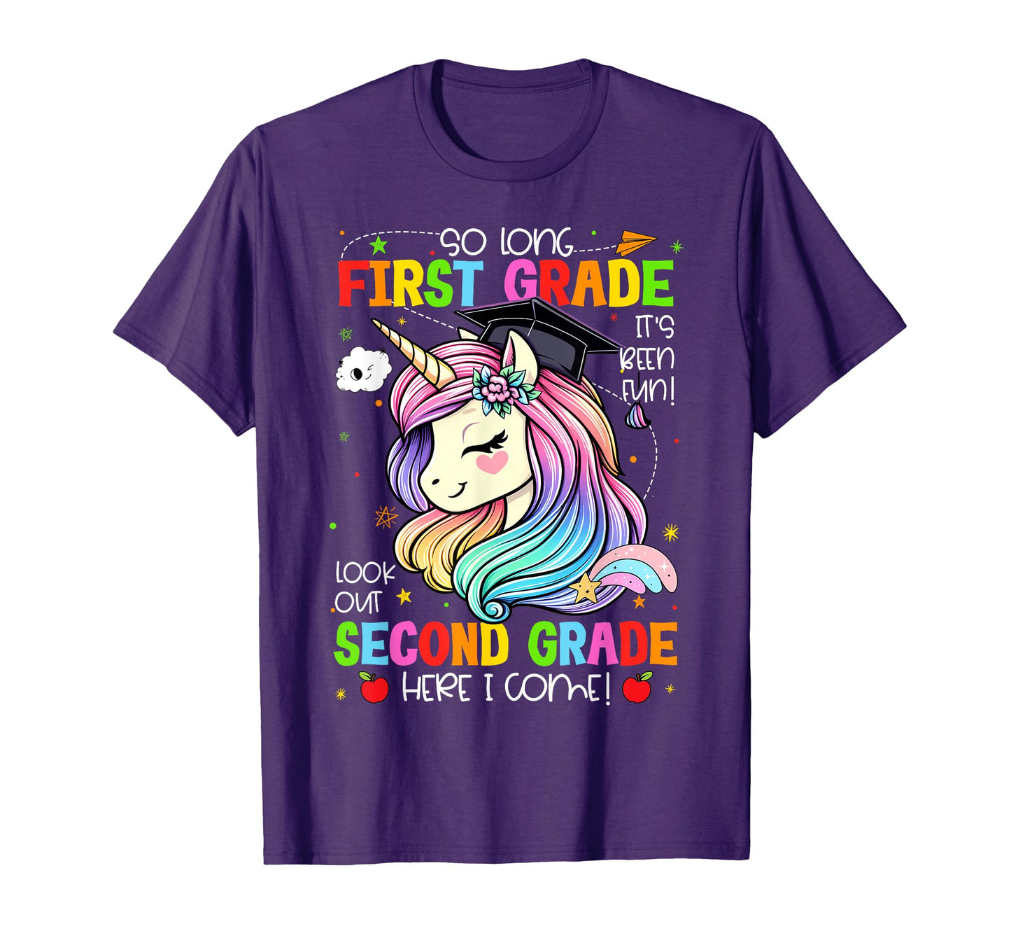 So Long 1st Grade It's Been Fun Look Out 2nd Grade Unicorn T-Shirt