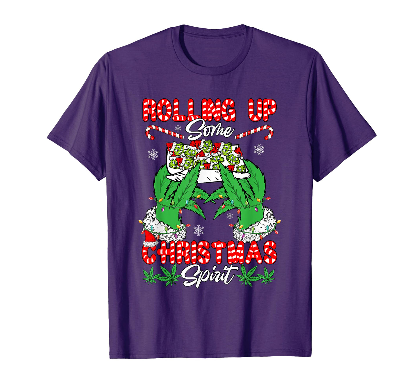 Rolling Up Some Xmas Spirit Funny Santa Smoker Stoner Lover T-Shirt