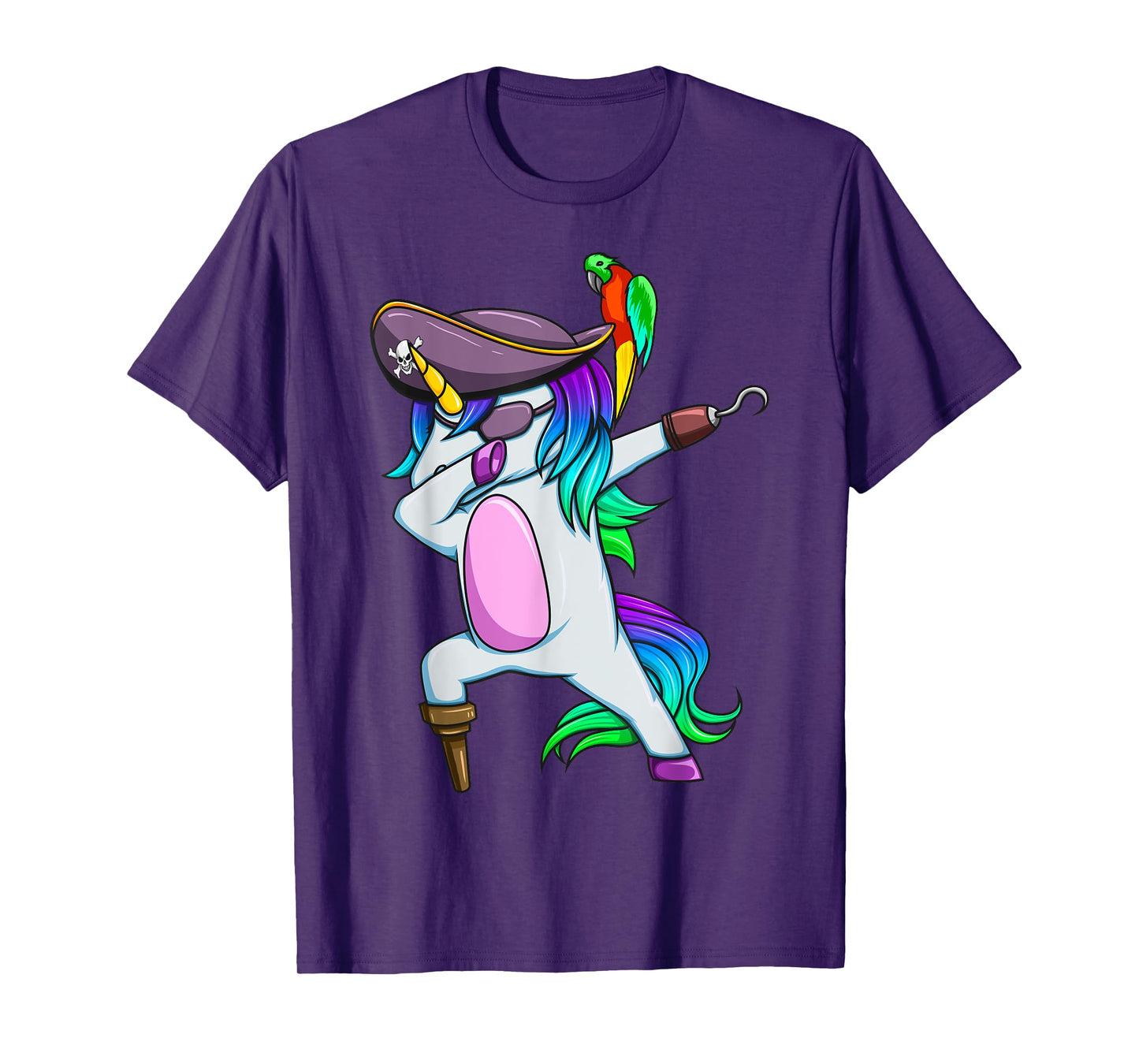 Dabbing Pirate Magical Rainbow Unicorn Funny Halloween T-Shirt