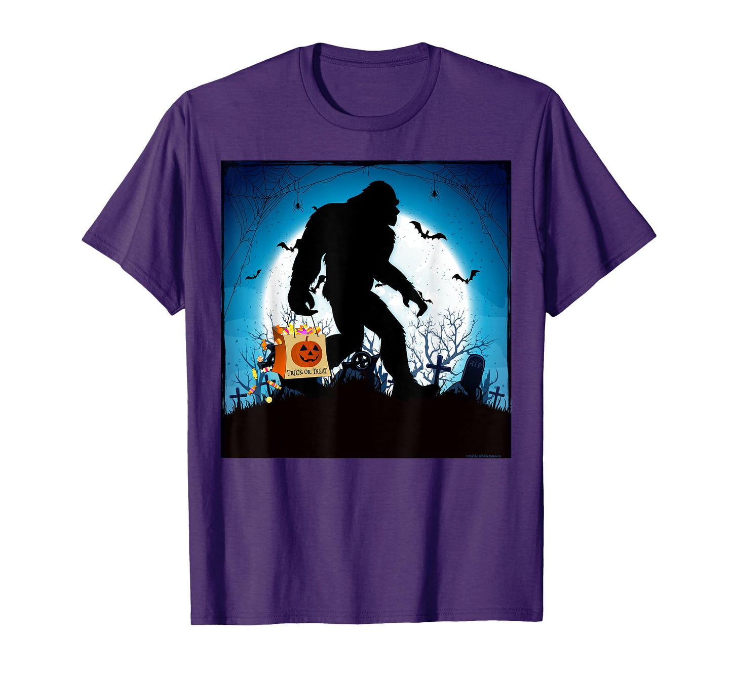 Spooky Halloween Bigfoot Trick or Treating Full Moon Bigfoot T-Shirt