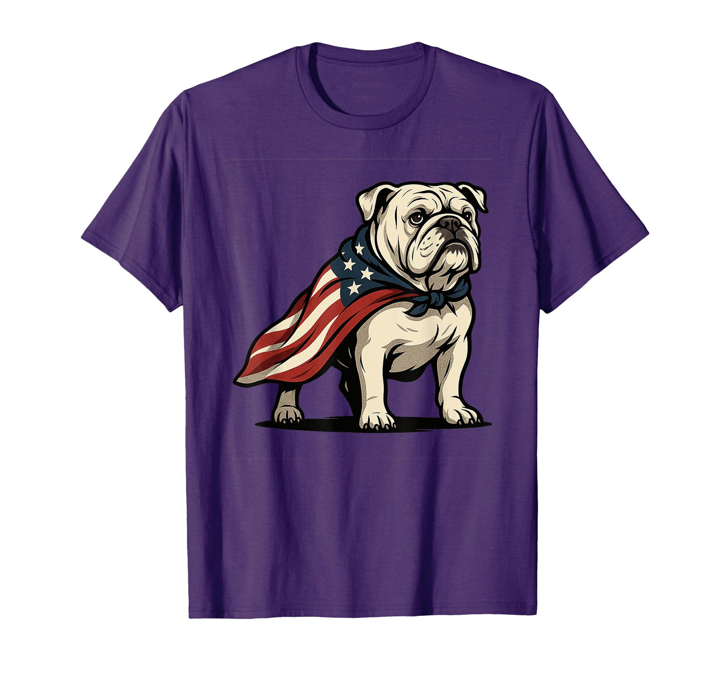 Patriotic Bulldog 4th of July Funny Dog Lover American Flag Men Women Kids T-Shirt