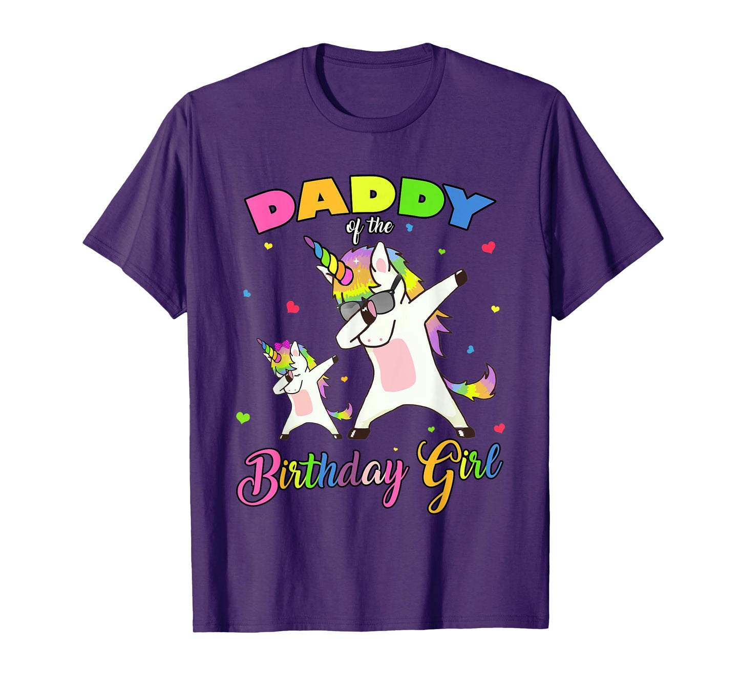 Daddy of the Birthday Girl Dabbing Unicorn Princess and Dad T-Shirt