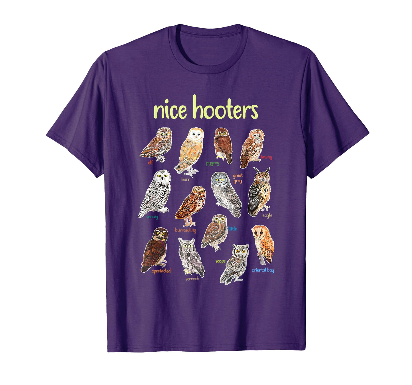 Nice Hooters Owl Bird Pun Funny Adult Joke Birdwatcher T-Shirt