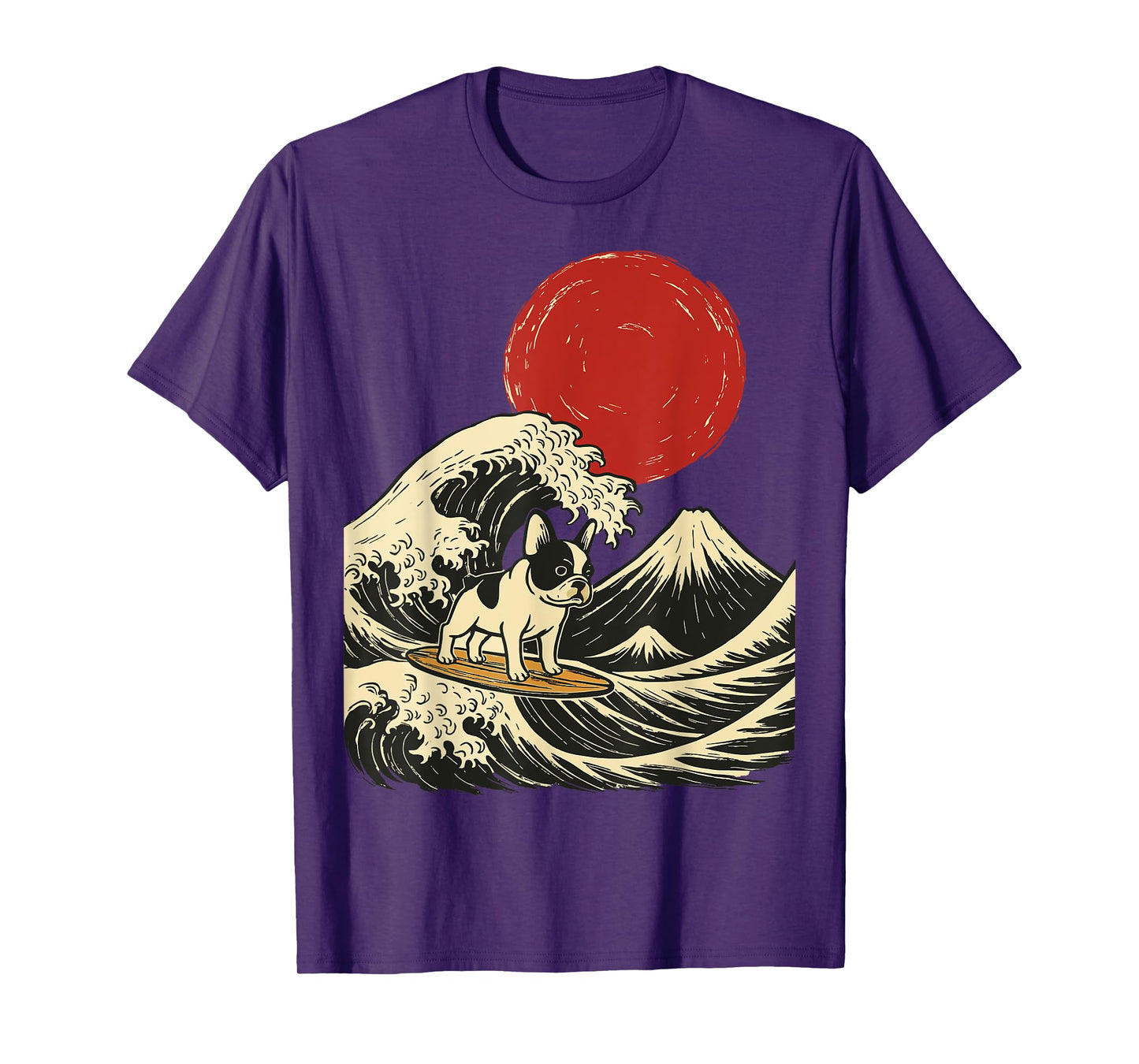 French Bulldog Surfing Japanese T-Shirt