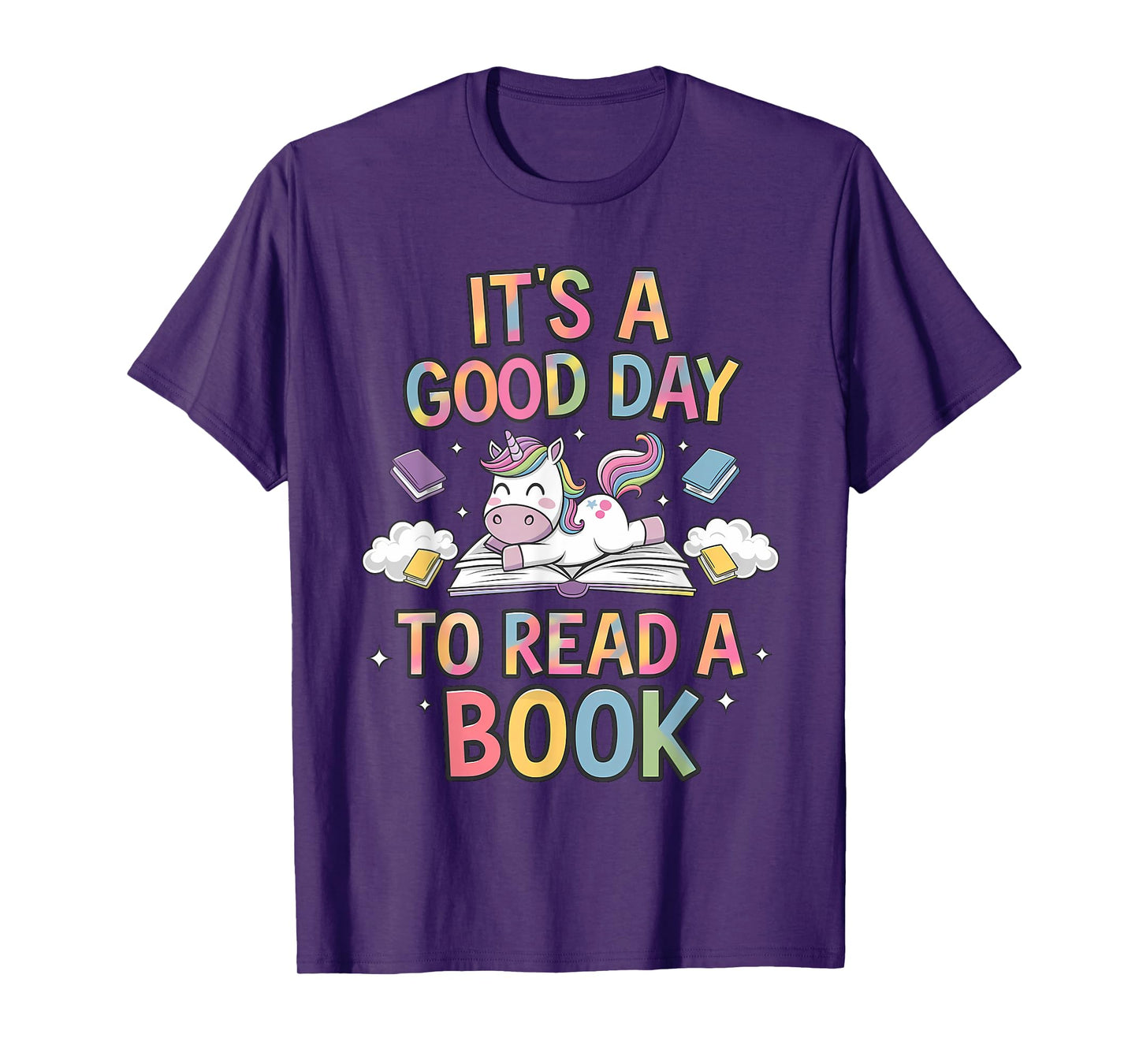 Unicorn It's A Good Day To Read A Book Books Lovers Kids T-Shirt