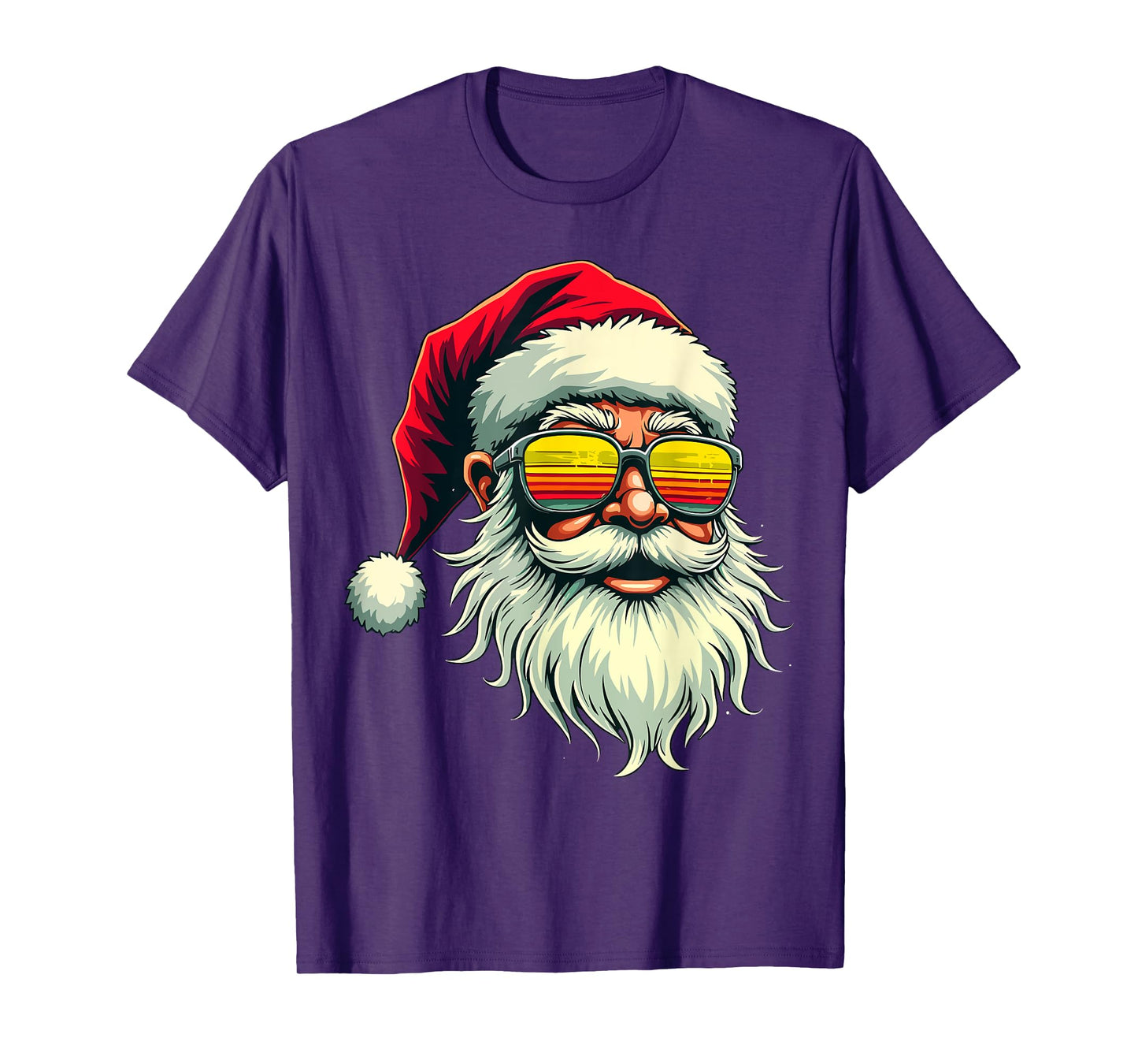 Santa Face Retro Sunglasses Christmas Xmas Men Women Kids T-Shirt