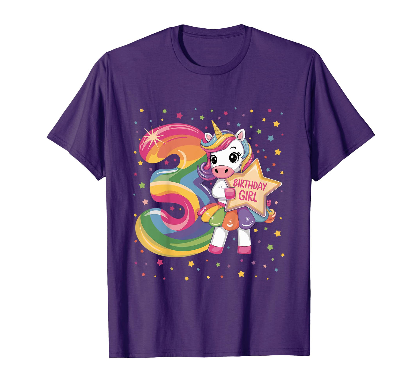 3 Year Old Unicorn 3nd Birthday Girl T-Shirt