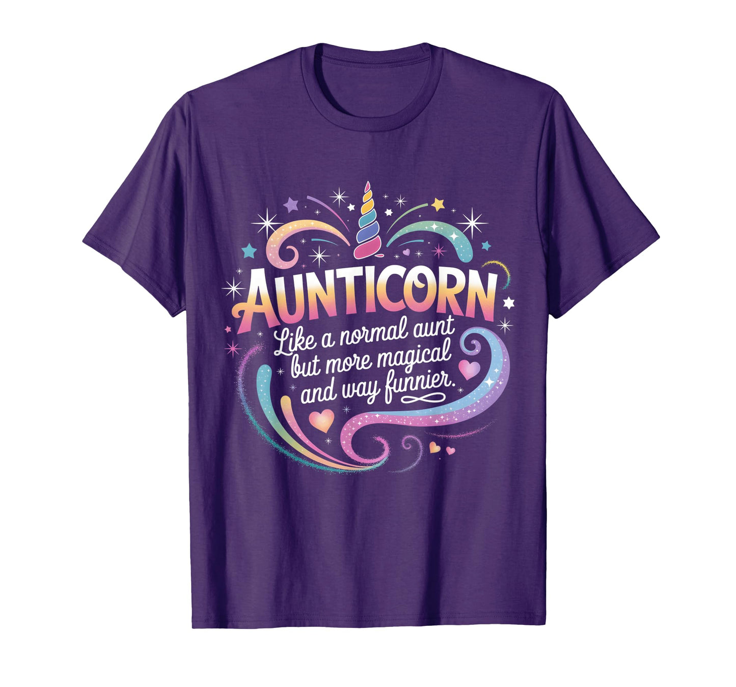 Aunt For Women Funny Aunticorn Magical Fun Unicorn Auntie T-Shirt