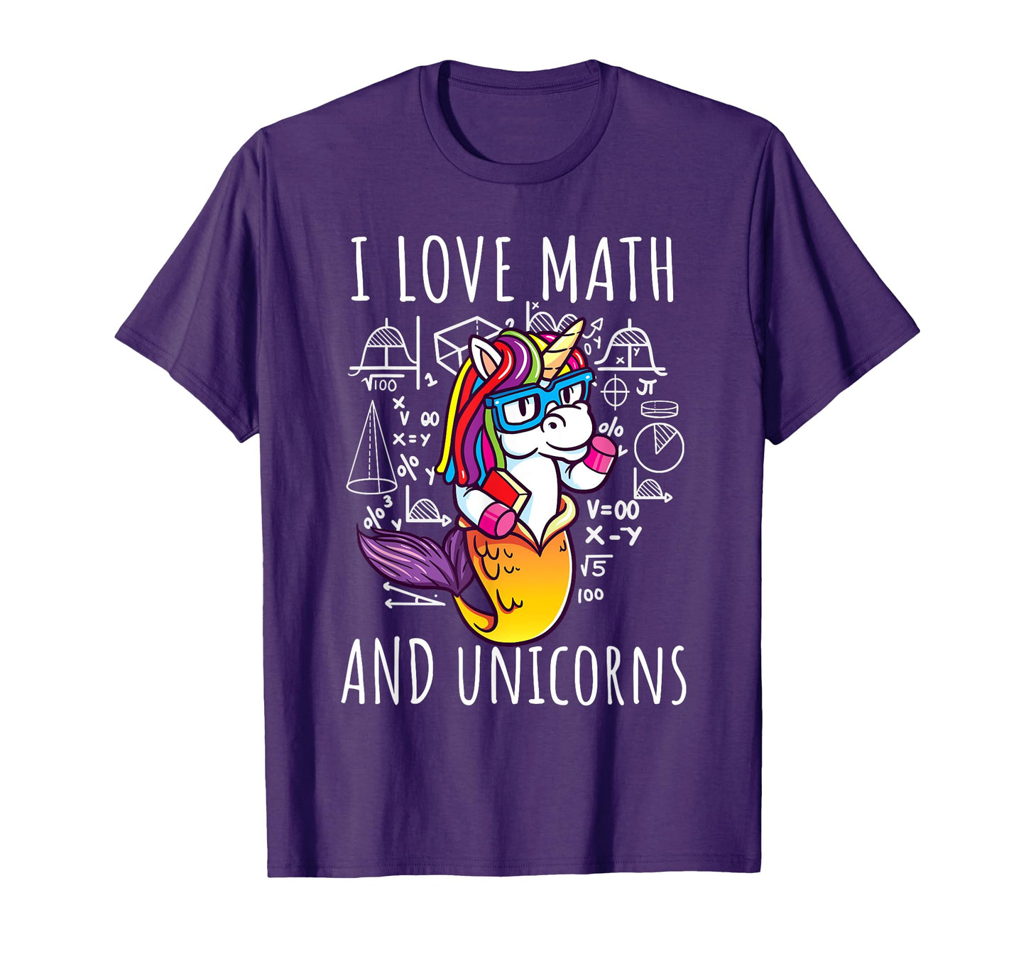 I Love Math Unicorns Shirt Mermicorn Mathematic Teacher Gift T-Shirt