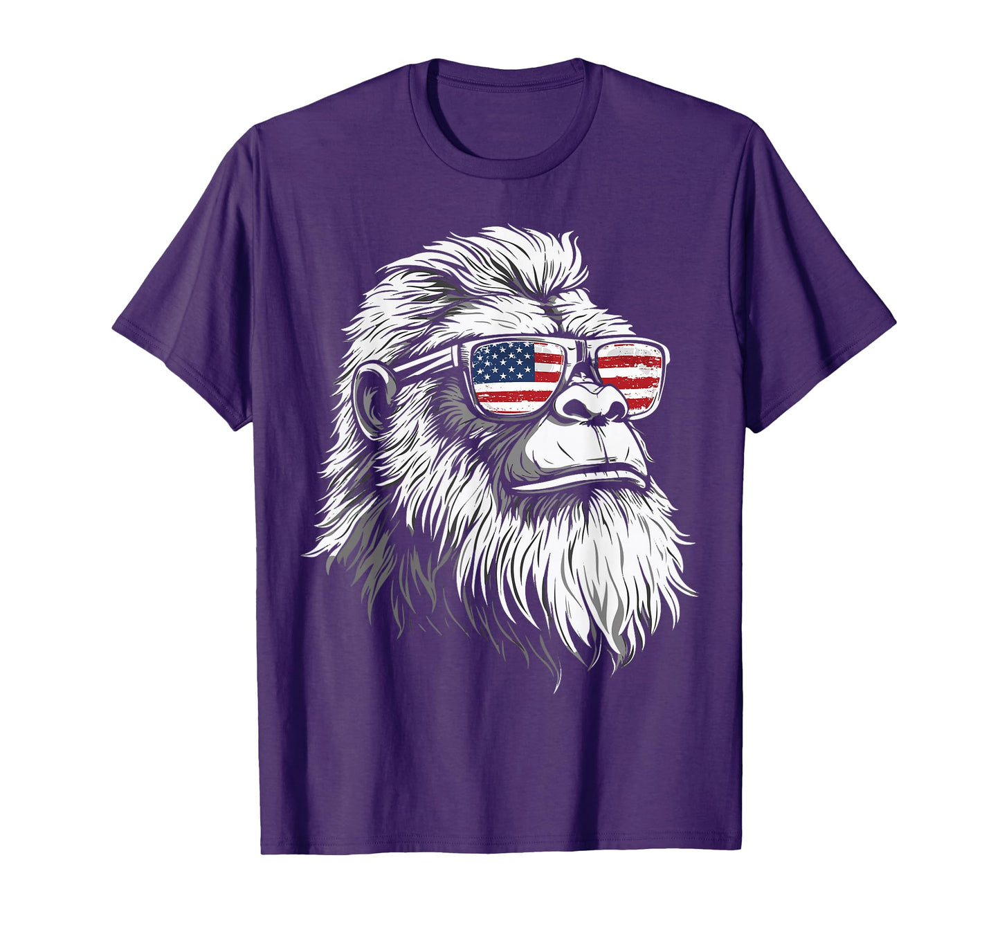 Bigfoot With Sunglasses USA Flag T-Shirt