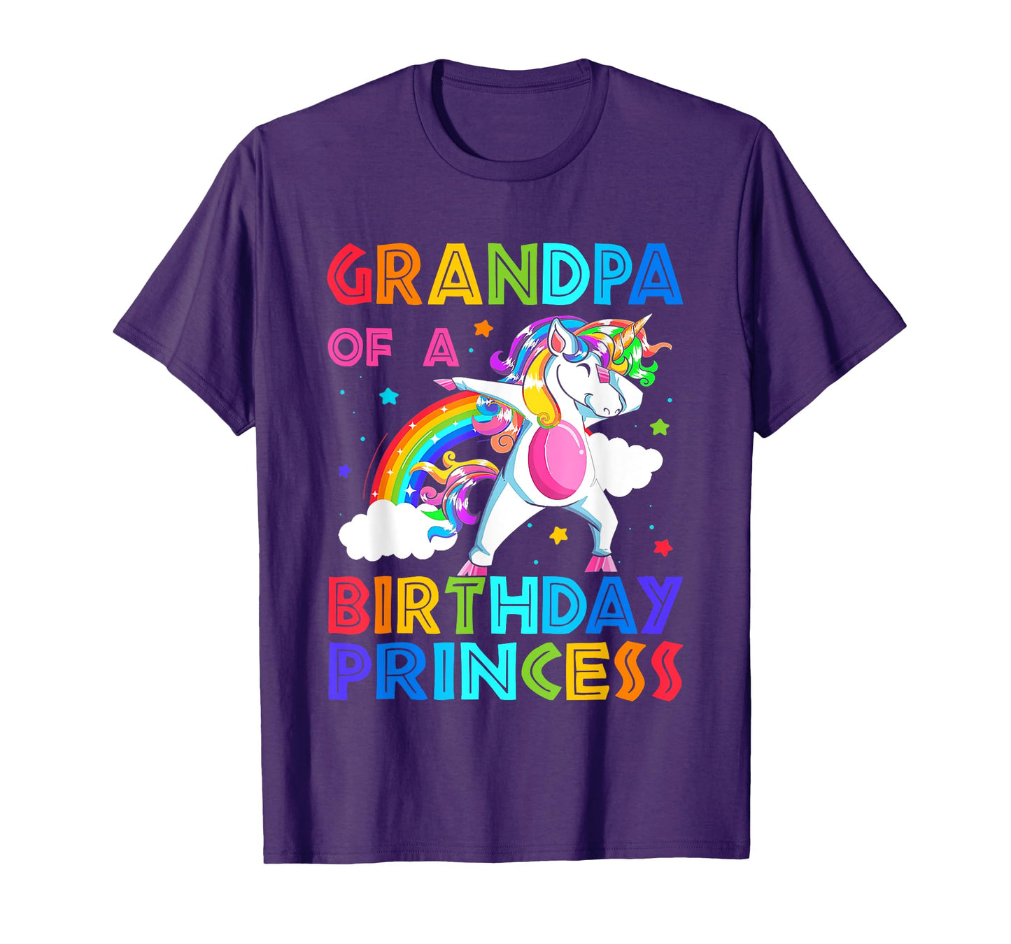 Grandpa Of The Birthday Princess Unicorn Rainbow Gifts T-Shirt
